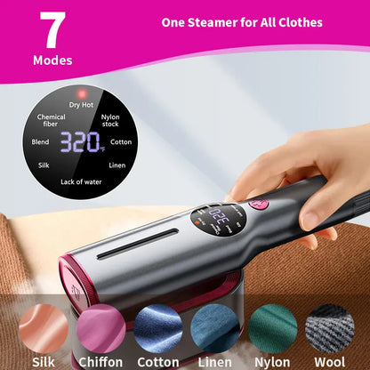 Dr.Flash Garment Steamer for Clothes, Portable Travel Clothing Steamer Iron, 7 Mode with LED Display, 5S Fast Heating, 90° Swivel Handle, New Year Gift,Summervibes Summerwins