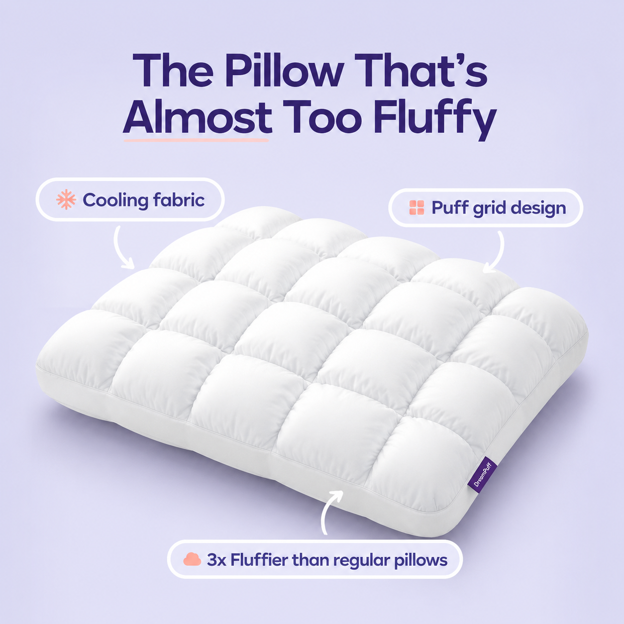 Accumla DreamPuff Pillow | Marshmallow-Soft Comfort for Better Sleep
