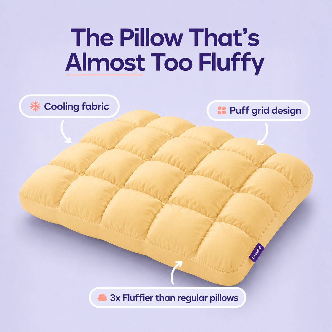 Accumla DreamPuff Pillow | Marshmallow-Soft Comfort for Better Sleep